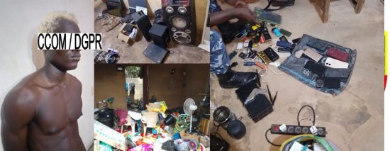 Bénin : un présumé cambrioleur interpellé avec 25 téléphones et plusieurs biens à Atchoukpa